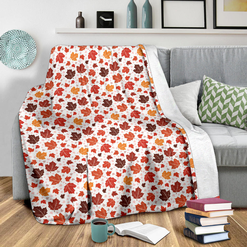 Colorful Maple Leaf Pattern Premium Blanket