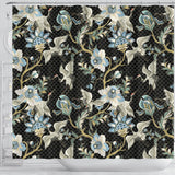 Japanese Crane Ornament Elements Shower Curtain Fulfilled In US