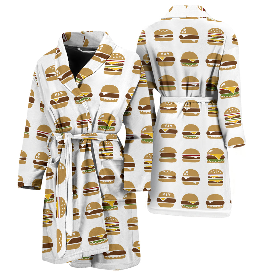 Hamburger Pattern Print Design 02 Men's Bathrobe