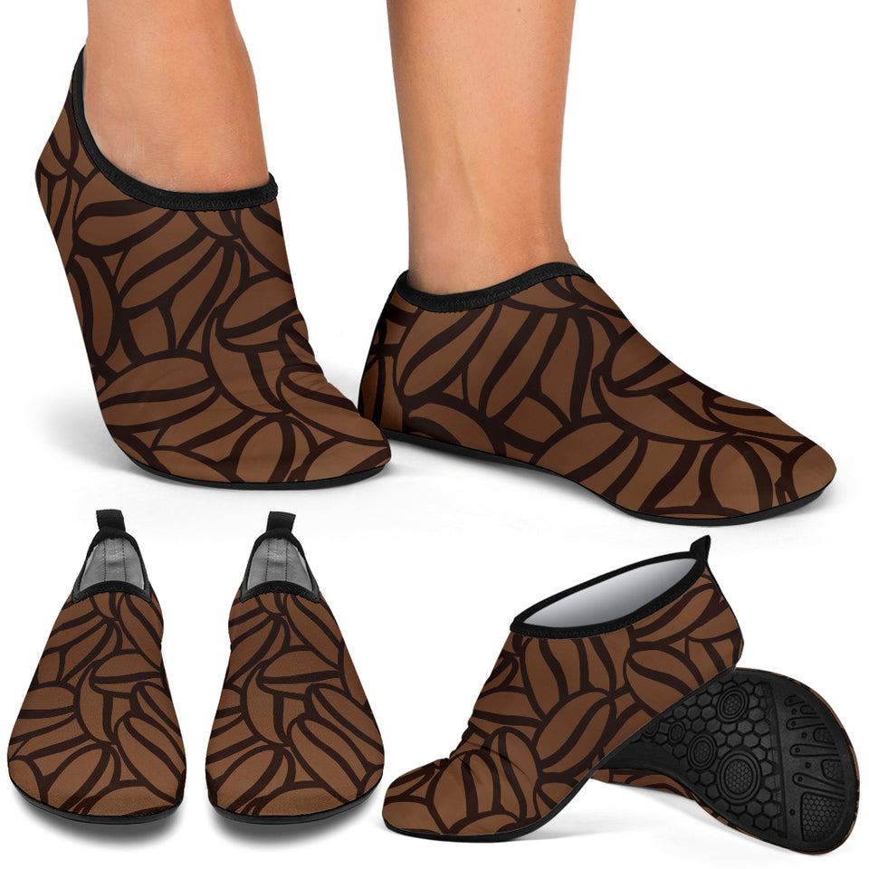 Coffee Bean Pattern Aqua Shoes