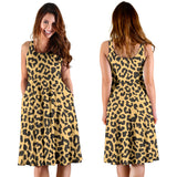 Leopard Skin Print Sleeveless Midi Dress