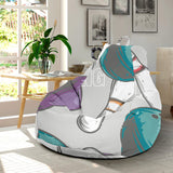 Bowling Ball And Pin Gray Background Bean Bag Cover