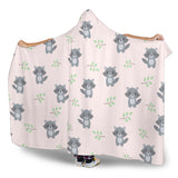 Cute Raccoons Leaves Pattern Hooded Blanket