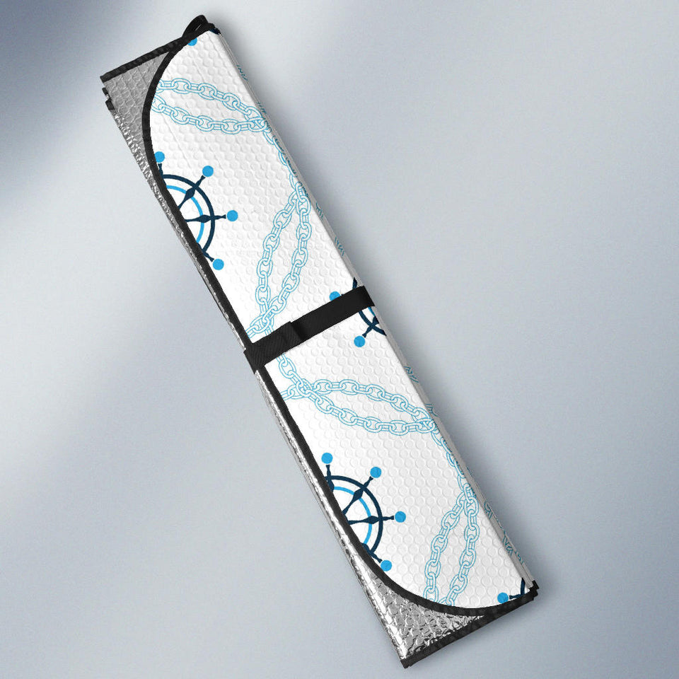 Nautical Steering Wheel Chain Car Sun Shade