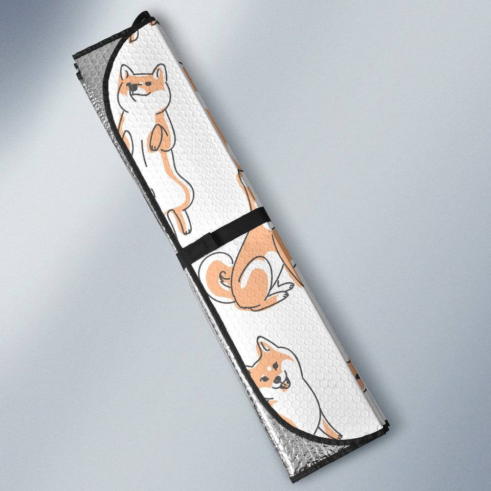Shiba Inu Dog Pattern Car Sun Shade