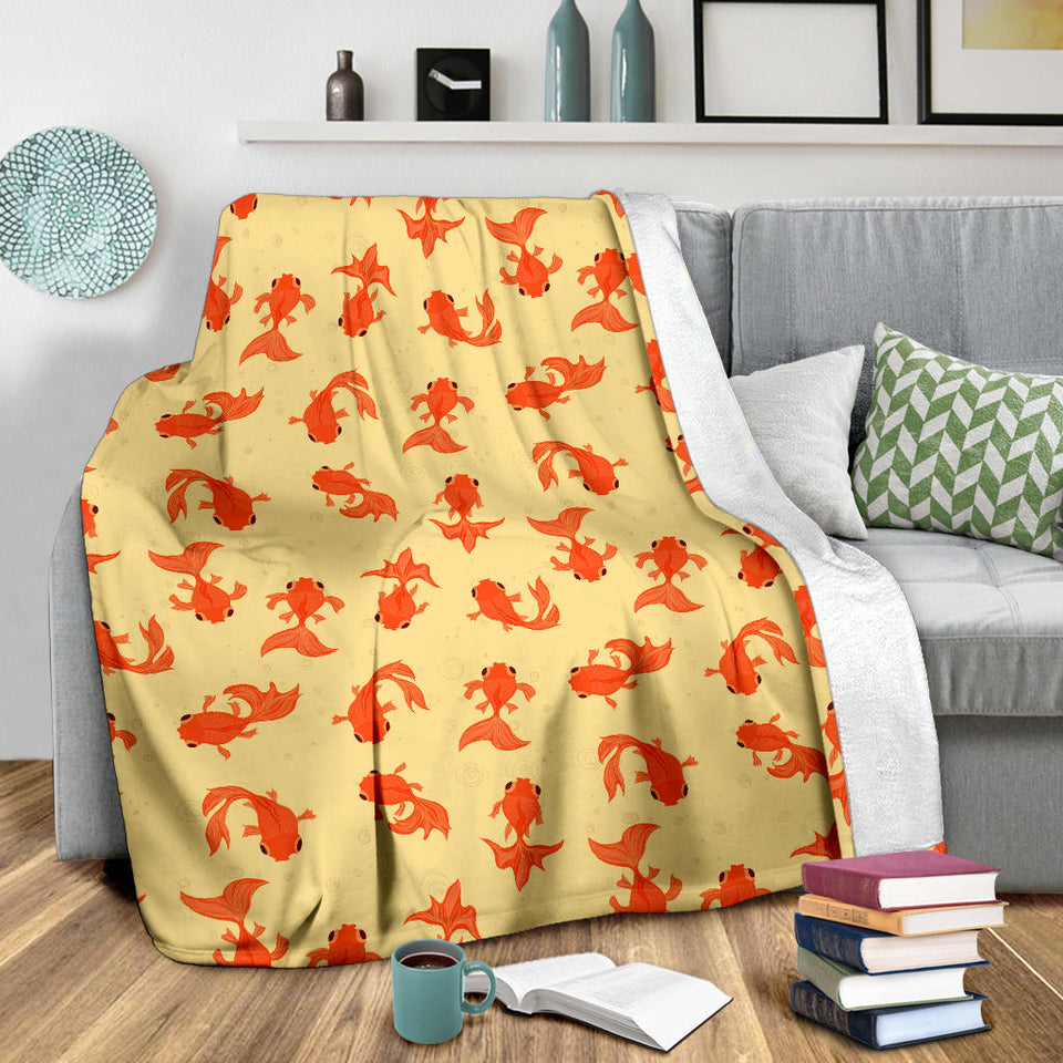 Goldfish Pattern Print Design 02 Premium Blanket