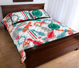 Watercolor bowling pattern Quilt Bed Set