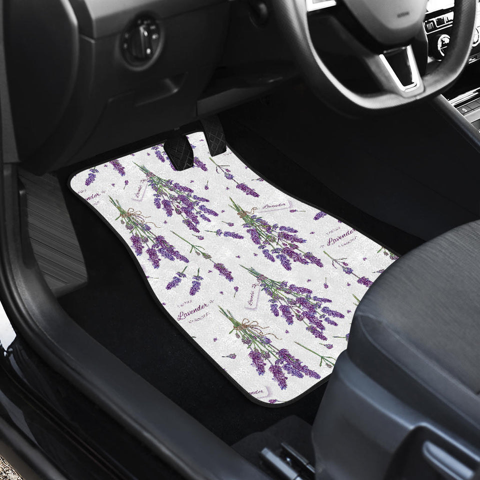 Lavender Flower Design Pattern Front Car Mats