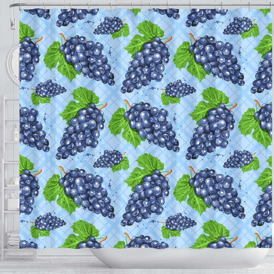 Watercolor Grape Pattern Shower Curtain Fulfilled In US