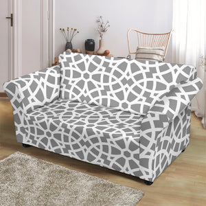 Arabic Gary Pattern Loveseat Couch Slipcover