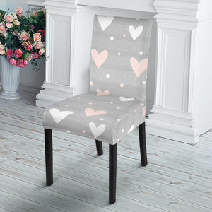 Heart Pattern Gray Background Dining Chair Slipcoverà¸Œ