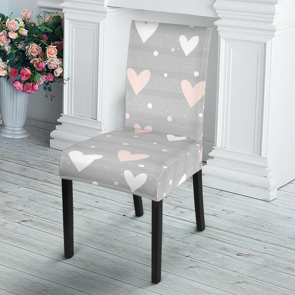 Heart Pattern Gray Background Dining Chair Slipcoverà¸Œ