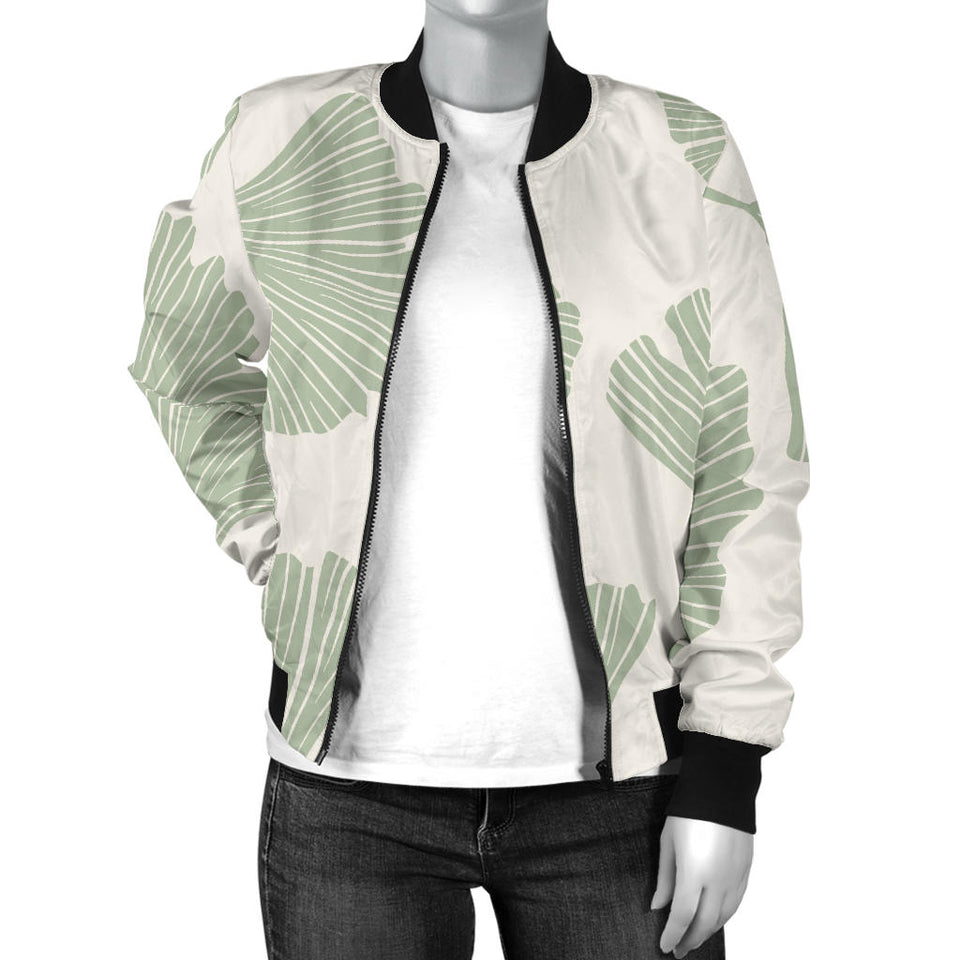 Ginkgo Leaves Pattern Women'S Bomber Jacket