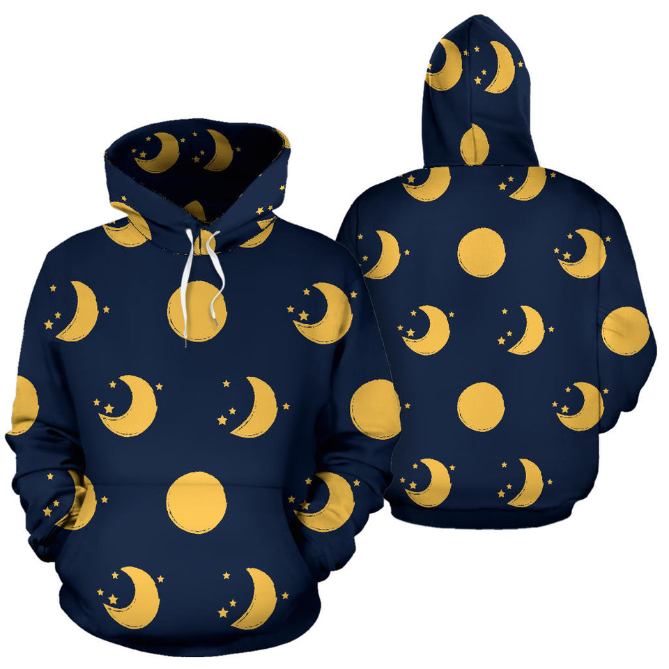 Moon Star Pattern Men Women Pullover Hoodie