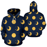 Moon Star Pattern Men Women Pullover Hoodie