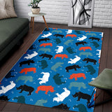 Colorful Rhino Pattern Area Rug