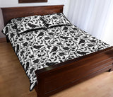 Crow dark floral pattern Quilt Bed Set
