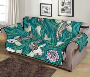 Koi Fish Carp Fish lotus pattern Sofa Cover Protector