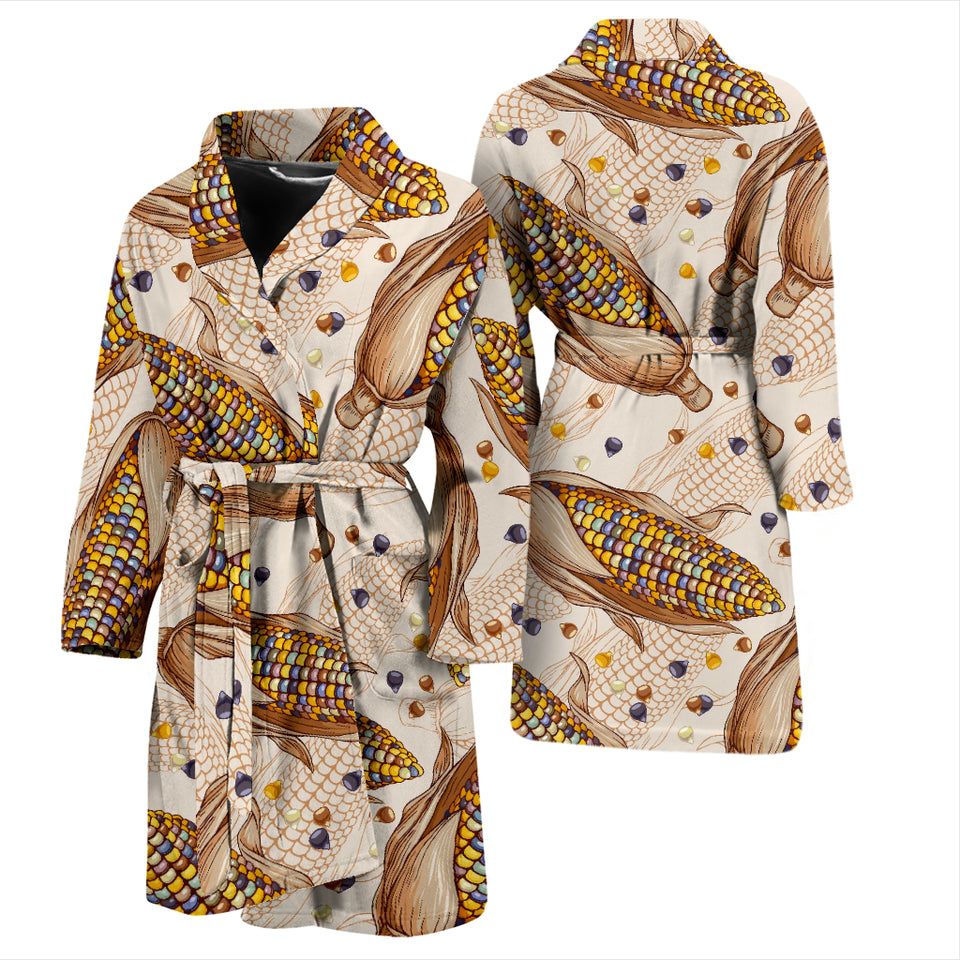 Corn Pattern Print Design 03 Men's Bathrobe