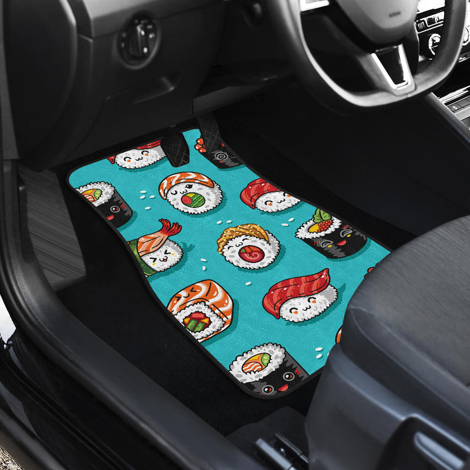 Cute Sushi Pattern Front And Back Car Mats