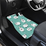 Cute Sheep Green Background Front And Back Car Mats