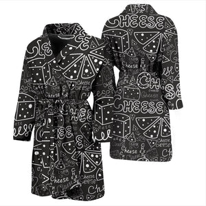 Handwritten Cheese Pattern Men'S Bathrobe