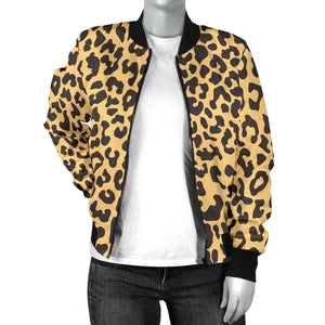 Leopard Skin Print Women'S Bomber Jacket