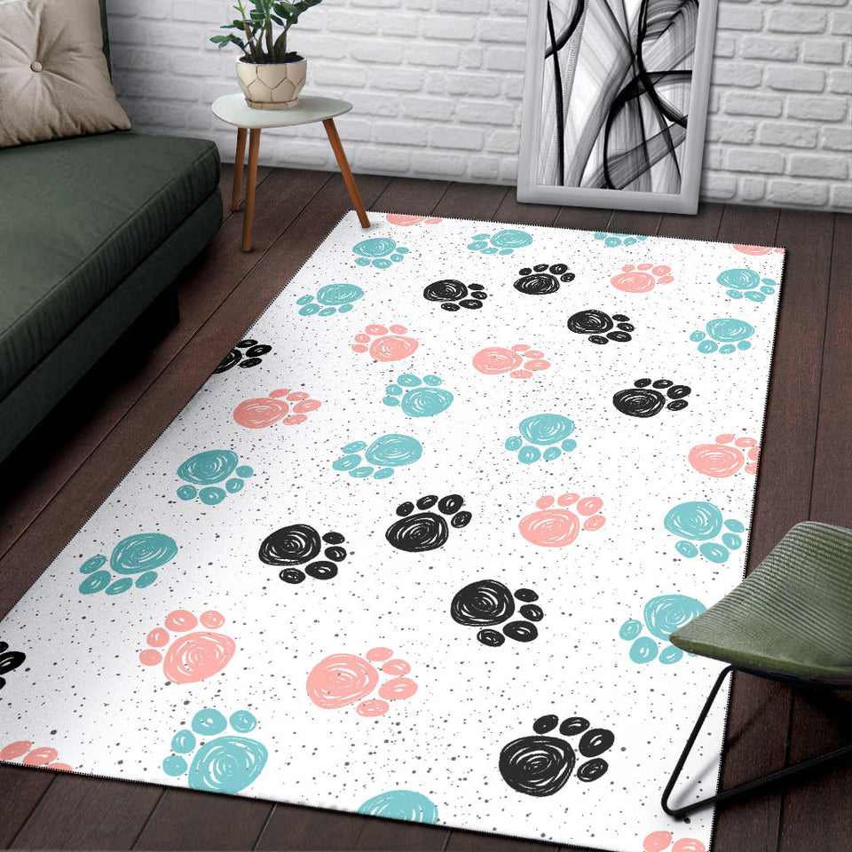 Dog Paws Pattern Print Design 04 Area Rug