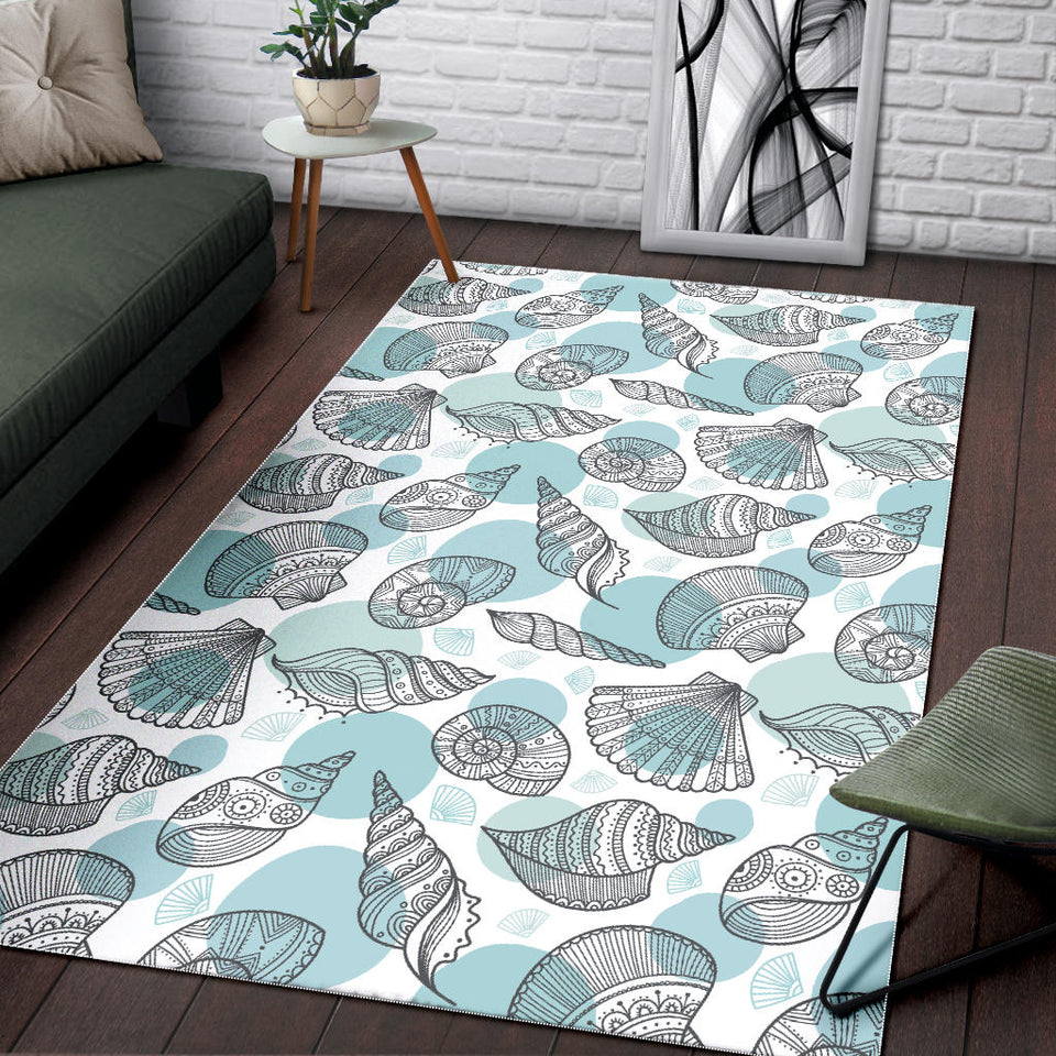 Shell Polynesian Tribal  Area Rug