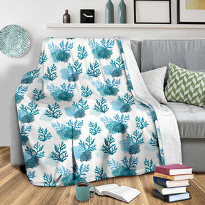 Coral Reef Pattern Print Design 04 Premium Blanket