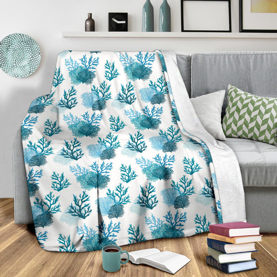 Coral Reef Pattern Print Design 04 Premium Blanket