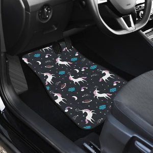 Unicorn Rainbows Moon Clound Star Pattern Front Car Mats