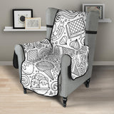 Cartoon hand drawn ice cream black white Chair Cover Protector