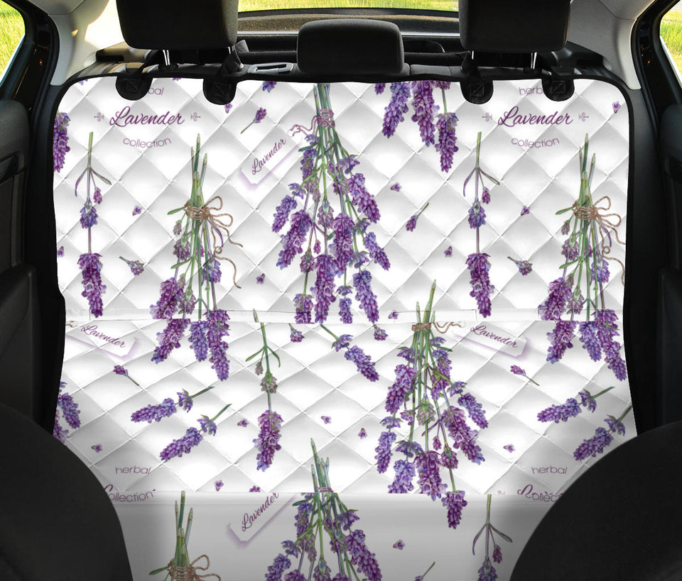 Lavender Flower Design Pattern Dog Car Seat Covers