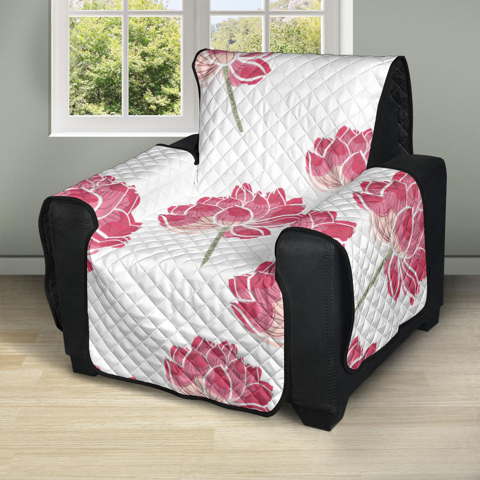 Pink lotus waterlily pattern Recliner Cover Protector