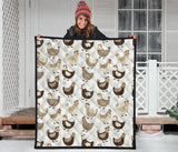 Cute Rooster Chicken Cock Premium Quilt