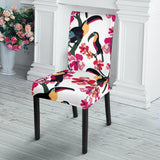 Toucan Flower Design Pattern Dining Chair Slipcover