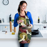 Japanese Cranes Flying Forest Dot Pattern Adjustable Apron