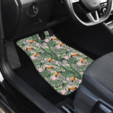 Toucan Tropical Green Jungle Palm Pattern Front Car Mats