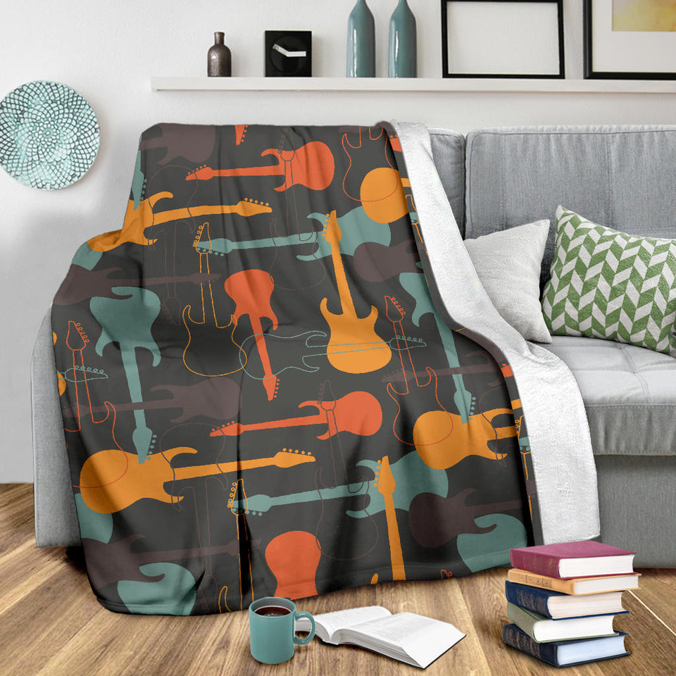 Electric Guitars Pattern Premium Blanket