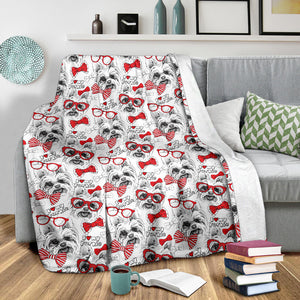 Yorkshire Terrier Pattern Print Design 04 Premium Blanket