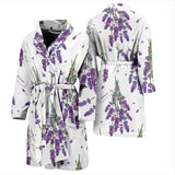 Lavender Flower Design Pattern Men'S Bathrobe