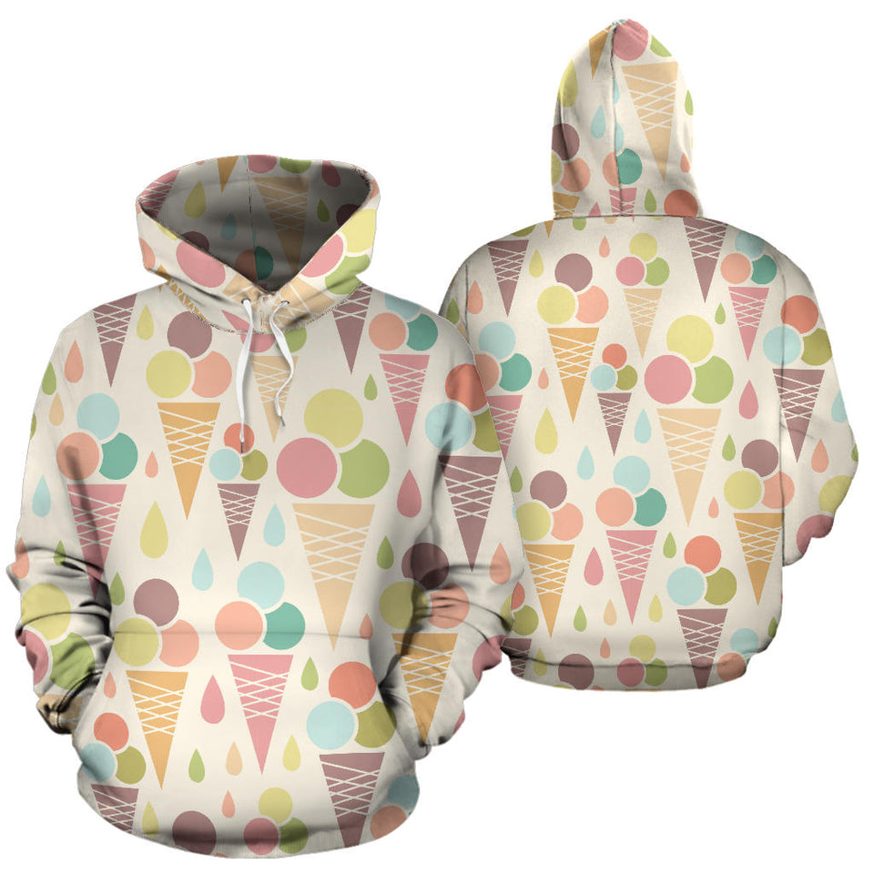 Ice Cream Cone Pattern Men Women Pullover Hoodie