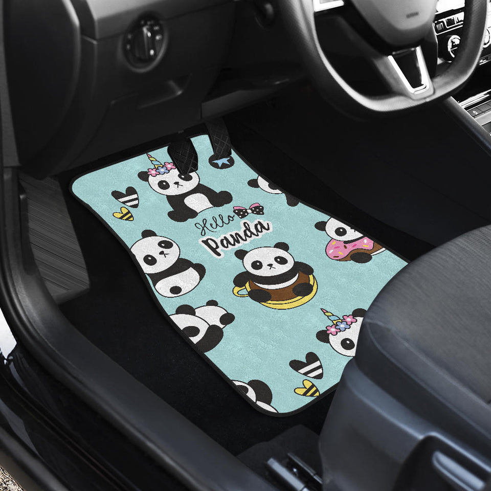 Cute Baby Panda Pattern Front And Back Car Mats