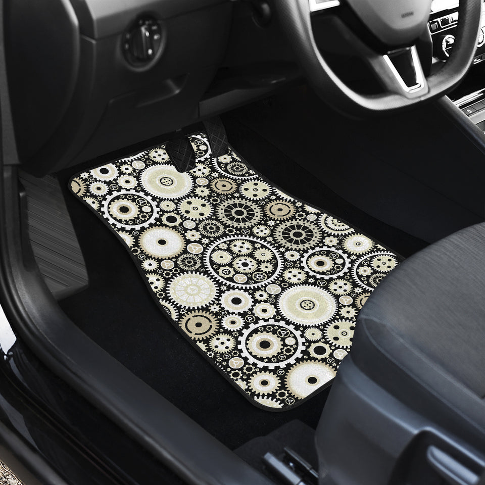 Gear Pattern Print Design 02 Front and Back Car Mats