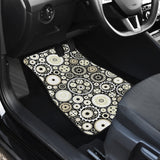 Gear Pattern Print Design 02 Front and Back Car Mats