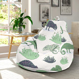 Chameleon Lizard Succulent Plant Pattern Bean Bag Cover
