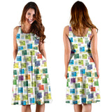 Chemistry Periodic Table Pattern Print Design 05 Sleeveless Midi Dress