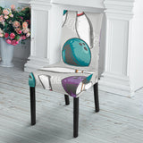 Bowling Ball And Pin Gray Background Dining Chair Slipcover