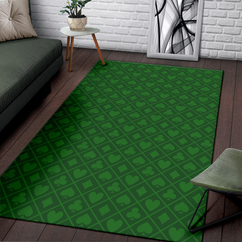 Casino Cards Suits Pattern Print Design 04 Area Rug